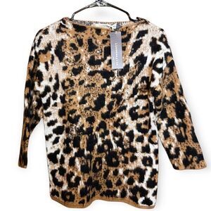 Lineamaglia Animal Print Mohair Blend Sweater sz S NWT